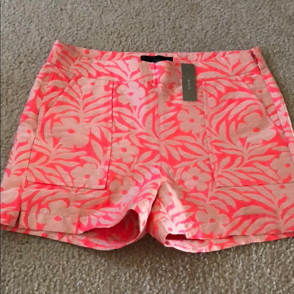 Pink Floral J.Crew 3 Inch Chino